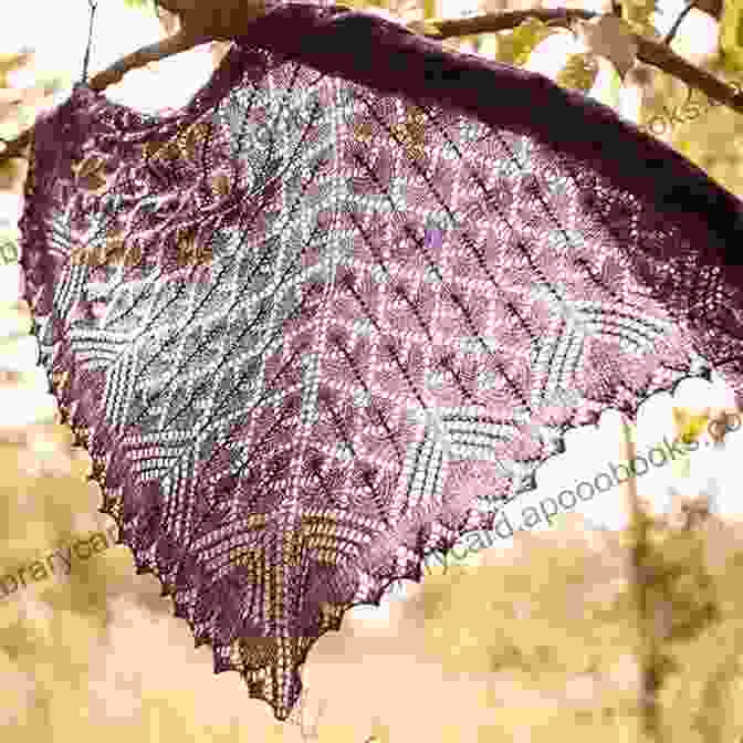 A Close Up Of A Knitted Lace Shawl, With Intricate Patterns And Delicate Edging. Knitting Art With 100 Unique Knitting Photos