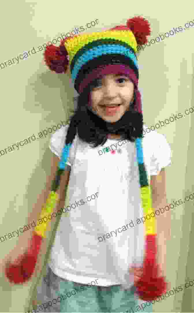 A Vibrant And Playful Rainbow Hat With Pom Poms Knitted Animal Hats: 35 Wild And Wonderful Hats For Babies Kids And The Young At Heart