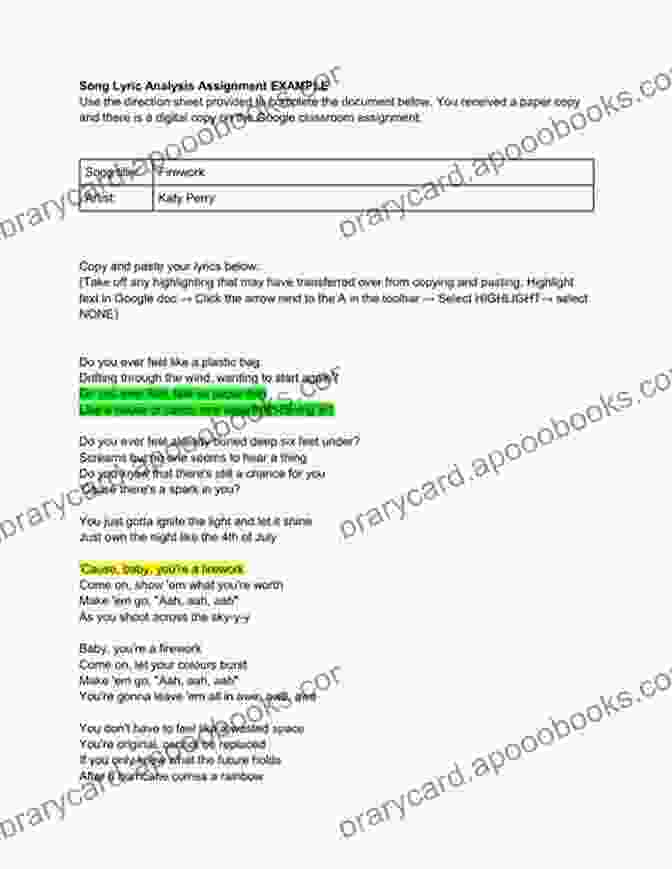 An Example Of Lyric Analysis, Highlighting The Thematic And Emotional Connection Between Words And Music A Language Of Song: Journeys In The Musical World Of The African Diaspora