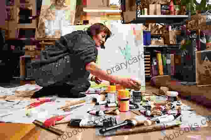 Ashley Toliver Working In Her Studio, Surrounded By Vibrant Colors And Artistic Materials Spectra Ashley Toliver