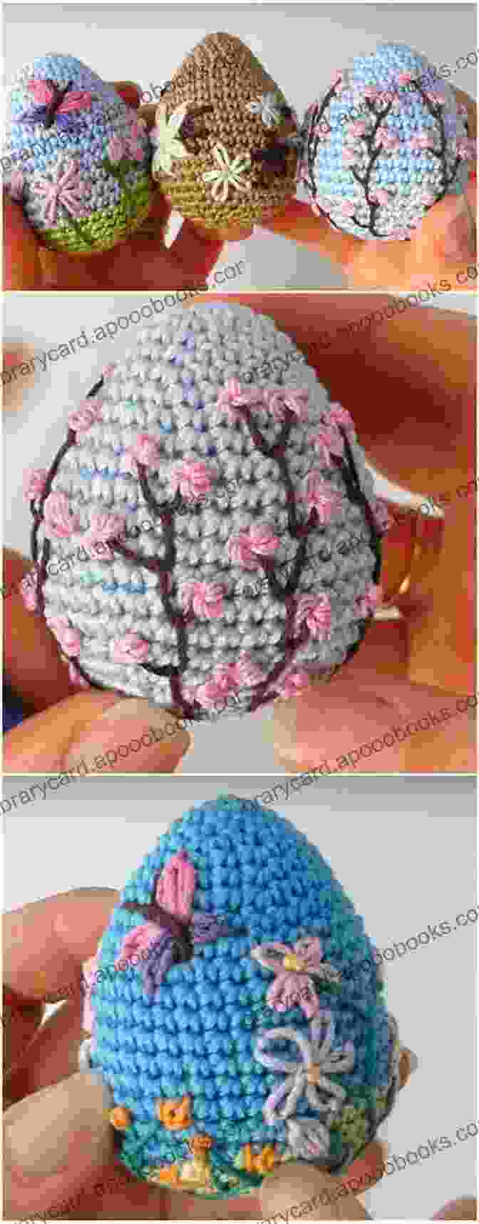 Crochet Easter Eggs Adorned With Intricate Embroidery. A Dozen Easter Eggs: Crochet Pattern