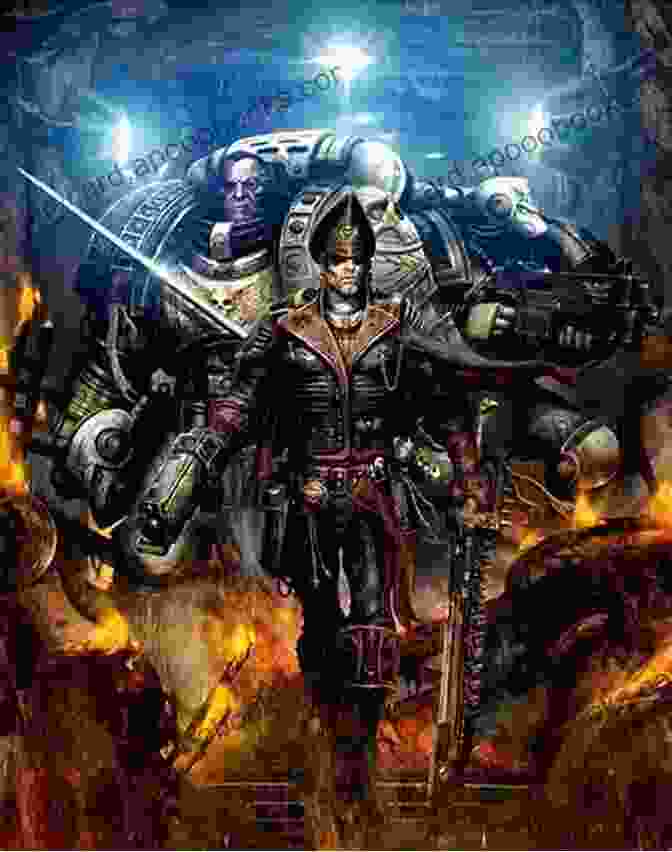 Depiction Of A Fierce Battle Scene, With Commissar Cain Leading Imperial Guard Soldiers Against A Horde Of Orks. Hero Of The Imperium (Ciaphas Cain 1)