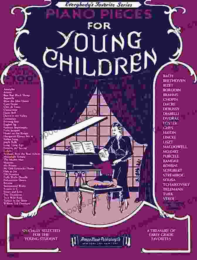 Open Pages Of Piano Pieces For Young Children Book Showcasing Colorful Illustrations And Musical Notation Piano Pieces For Young Children (EFS No 252)