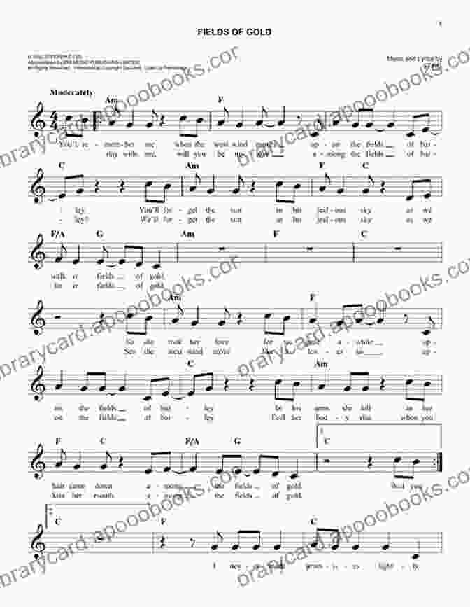 Sheet Music For The Mandolin Song 'Fields Of Gold' Mandolin 3 Chord Songbook Volume One: 10 Easy To Learn Songs For The Mandolin