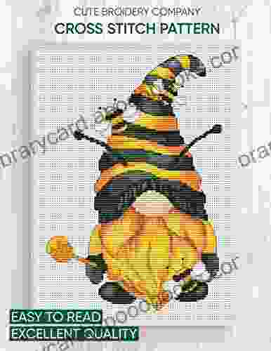 Cross stitch pattern: Gnome honeybee: Counted cross stitch